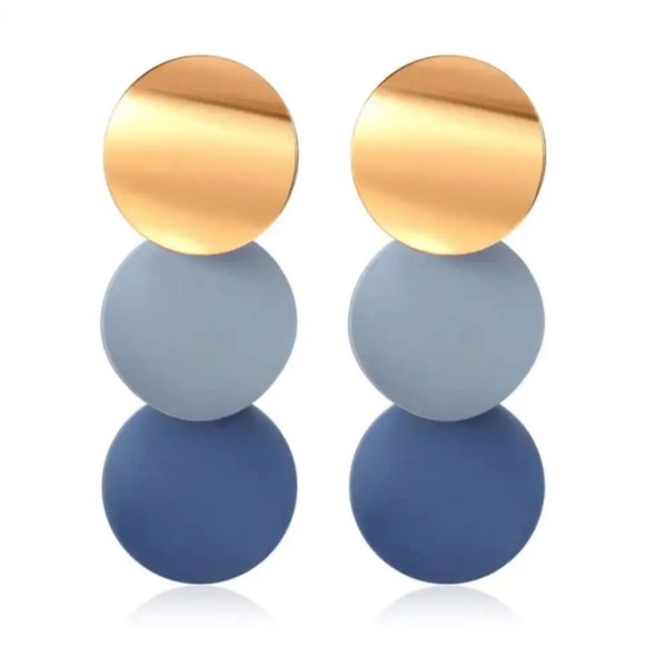 NWT Silk Blue Long Tassel Earrings Goldtone - Picture 4 of 4